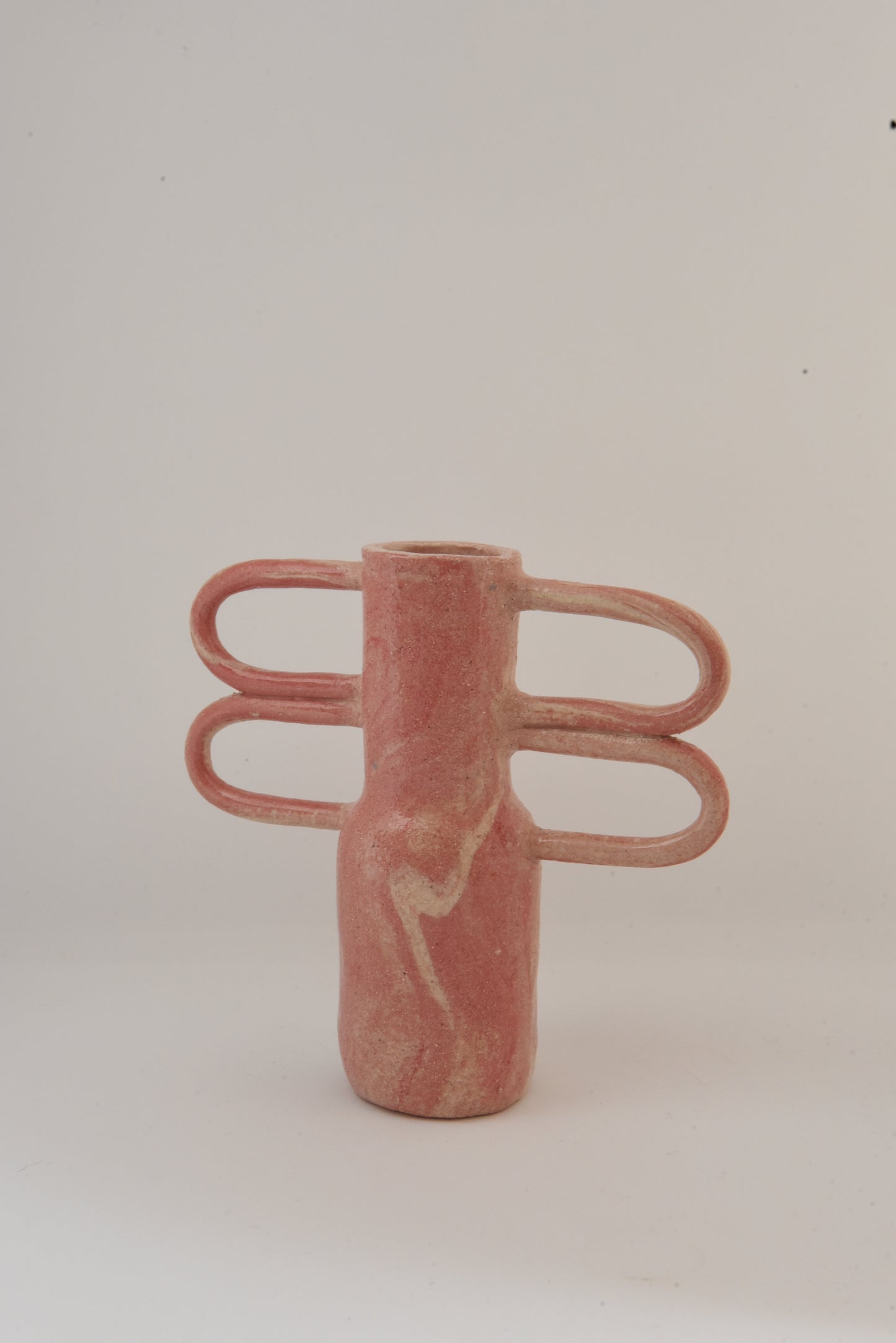 Vase méli-mélo allongé bi-goût rose