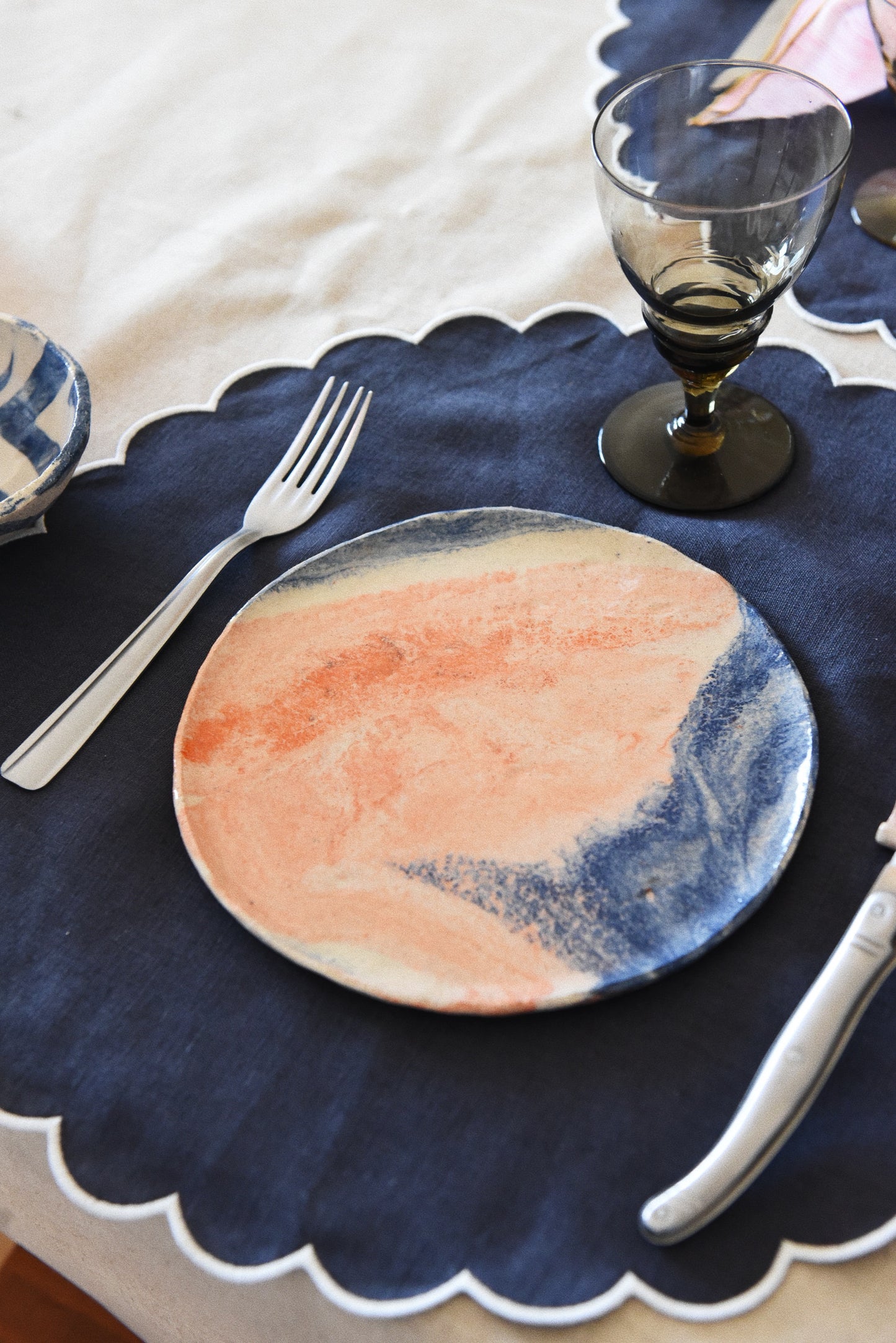 Assiettes bi-goût bleue