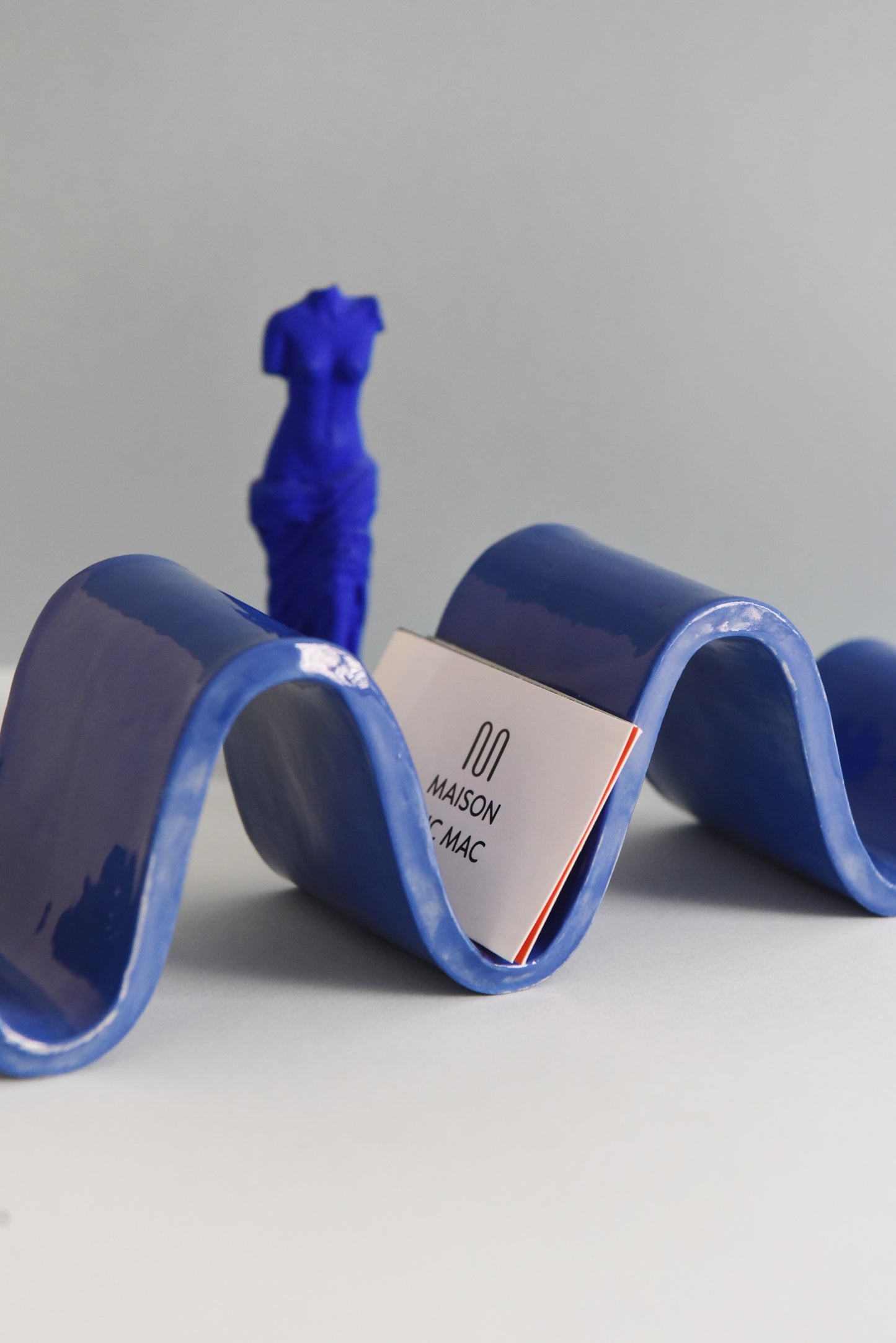 Vide-poches vague bleu cobalt