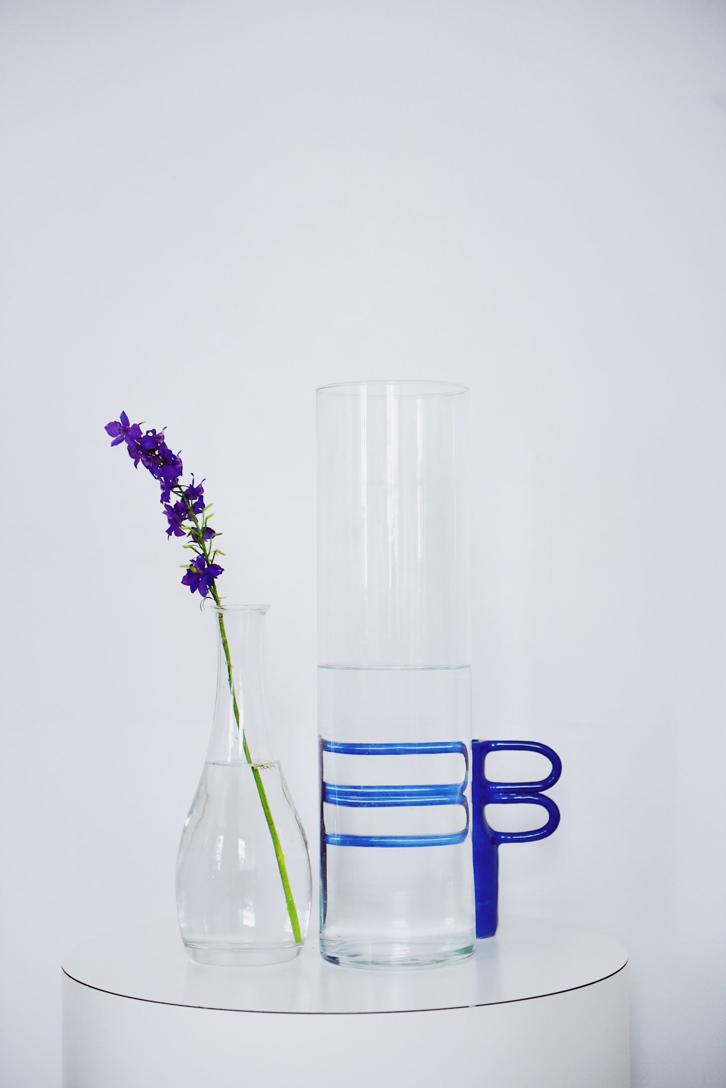 Vase méli-mélo allongé bleu cobalt