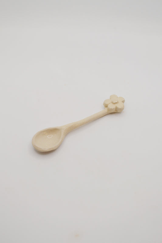 Cuillère fleur crème