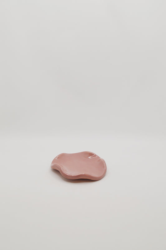 Mini assiette rose ondulée